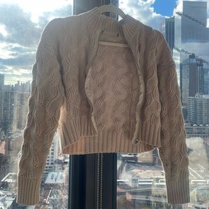 Zip up beige sweater